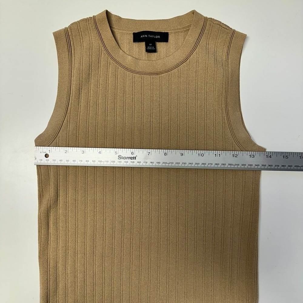 ANN TAYLOR Beige Ribbed Sweater Shell Color,‎ Petite Small - Picture 5 of 6
